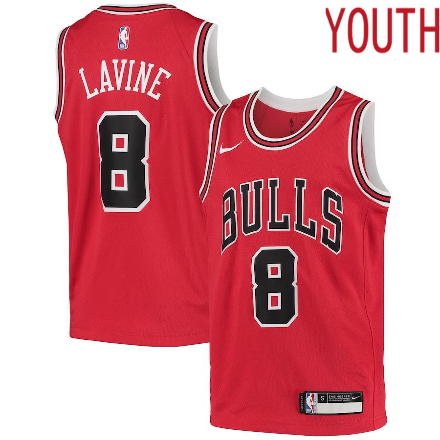 Youth Chicago Bulls 8 Zach LaVine Nike Red Swingman NBA Jersey